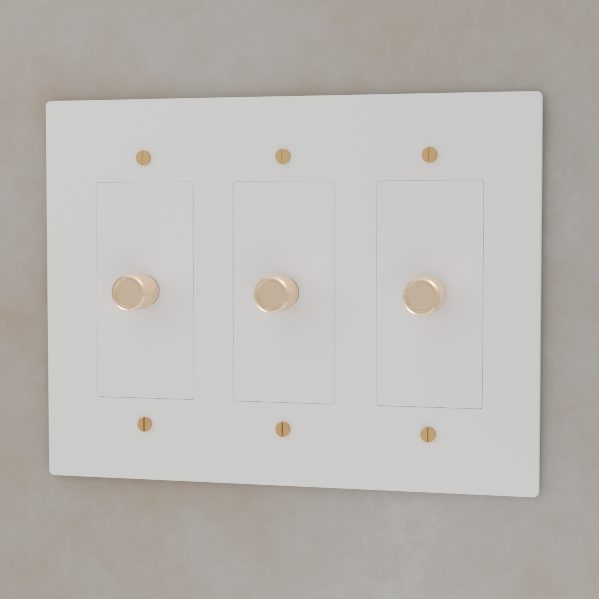 Brass 3-Way Rotary Dimmer Switch | UL Certified, Push To Turn & Twist Dimming for LED Lighting Systems