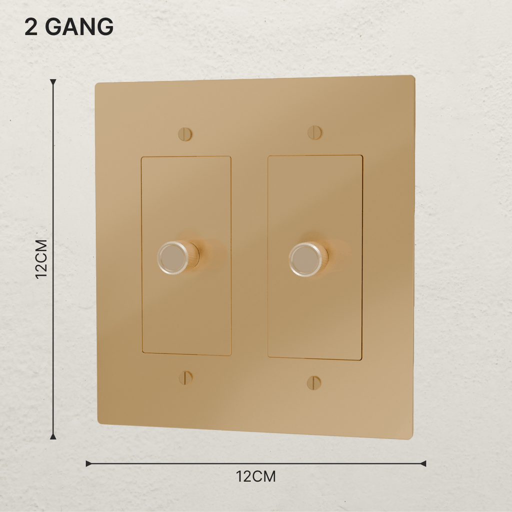 Brass 3-Way Rotary Dimmer Switch | UL Certified, Push To Turn & Twist Dimming for LED Lighting Systems
