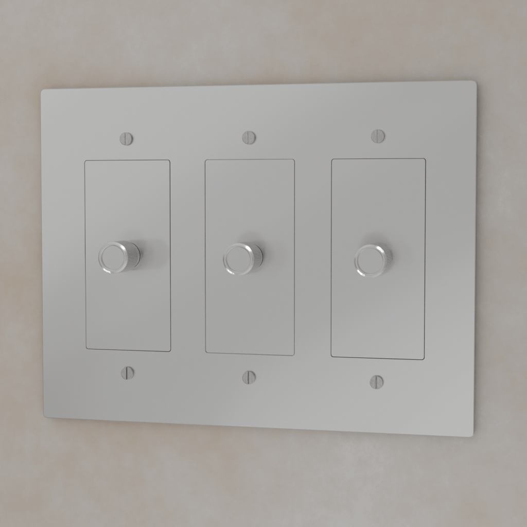 Brass 3-Way Rotary Dimmer Switch | UL Certified, Push To Turn & Twist Dimming for LED Lighting Systems