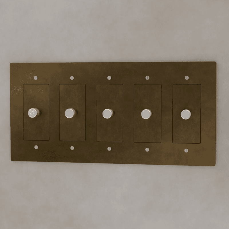 Brass 3-Way Rotary Dimmer Switch | UL Certified, Push To Turn & Twist Dimming for LED Lighting Systems