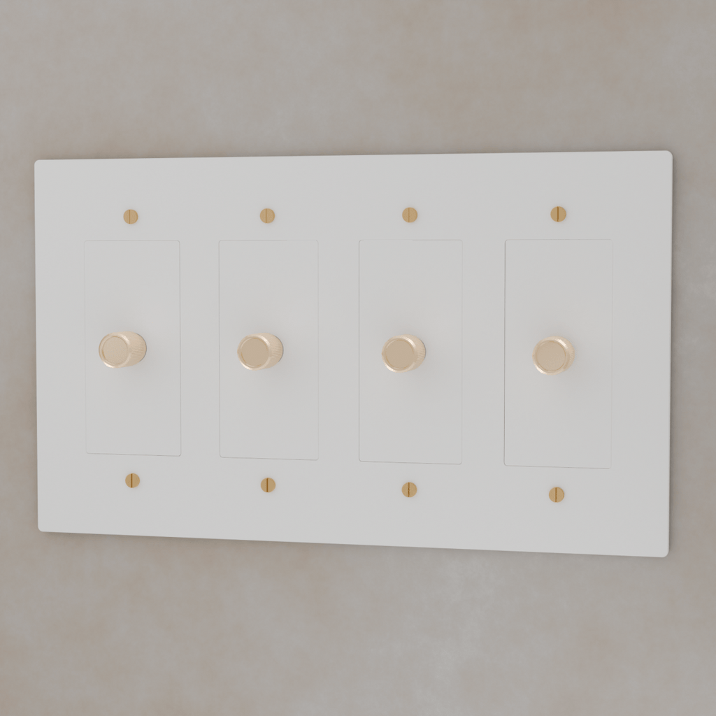 Brass 3-Way Rotary Dimmer Switch | UL Certified, Push To Turn & Twist Dimming for LED Lighting Systems
