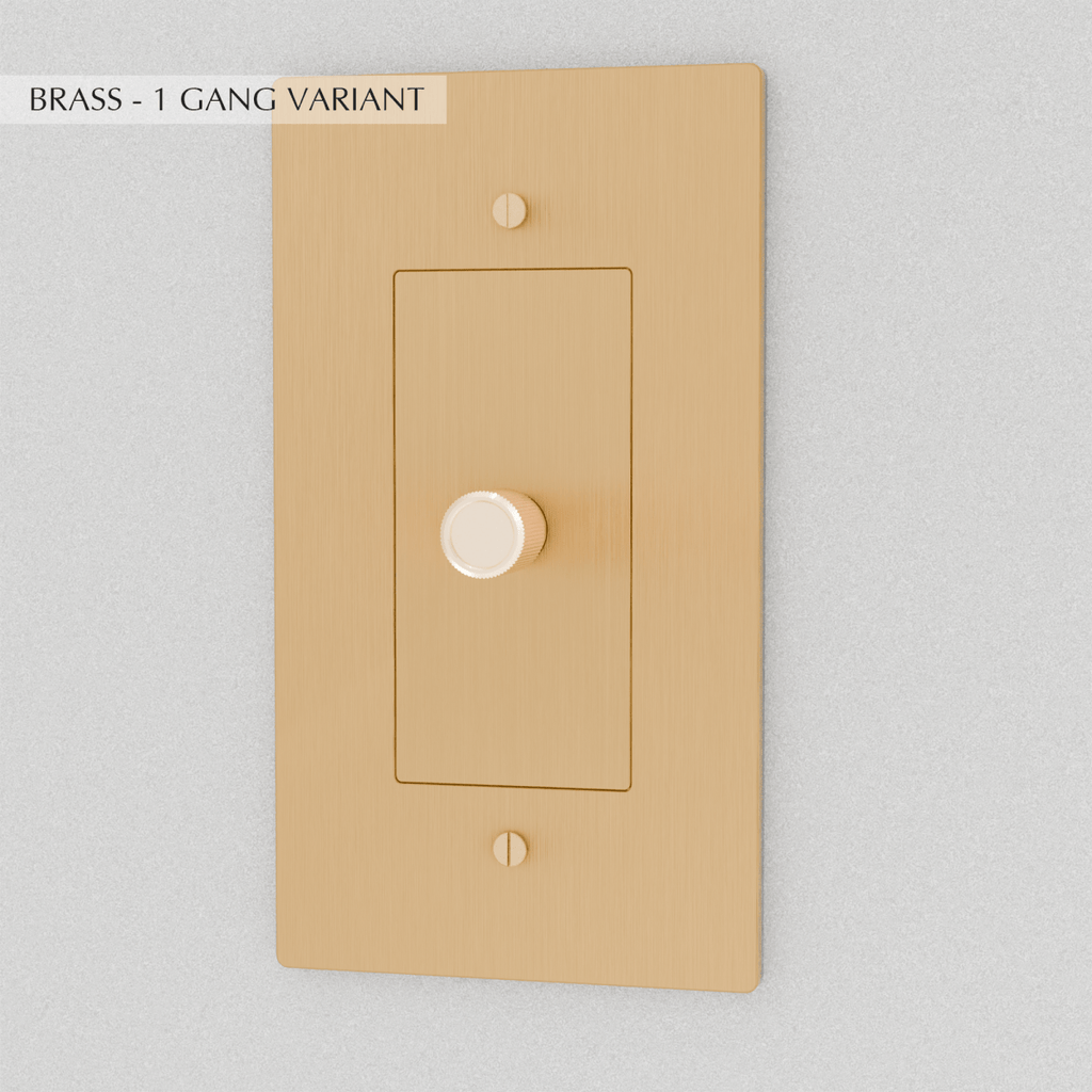 Solid Brass Dimmer Switch | Knurled Texture, Heavy-Set Weight & Compatible with LED/Incandescent Bulbs for Home Lighting