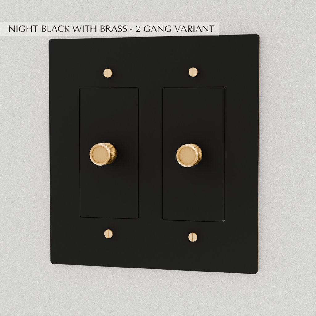 Solid Brass Dimmer Switch | Knurled Texture, Heavy-Set Weight & Compatible with LED/Incandescent Bulbs for Home Lighting