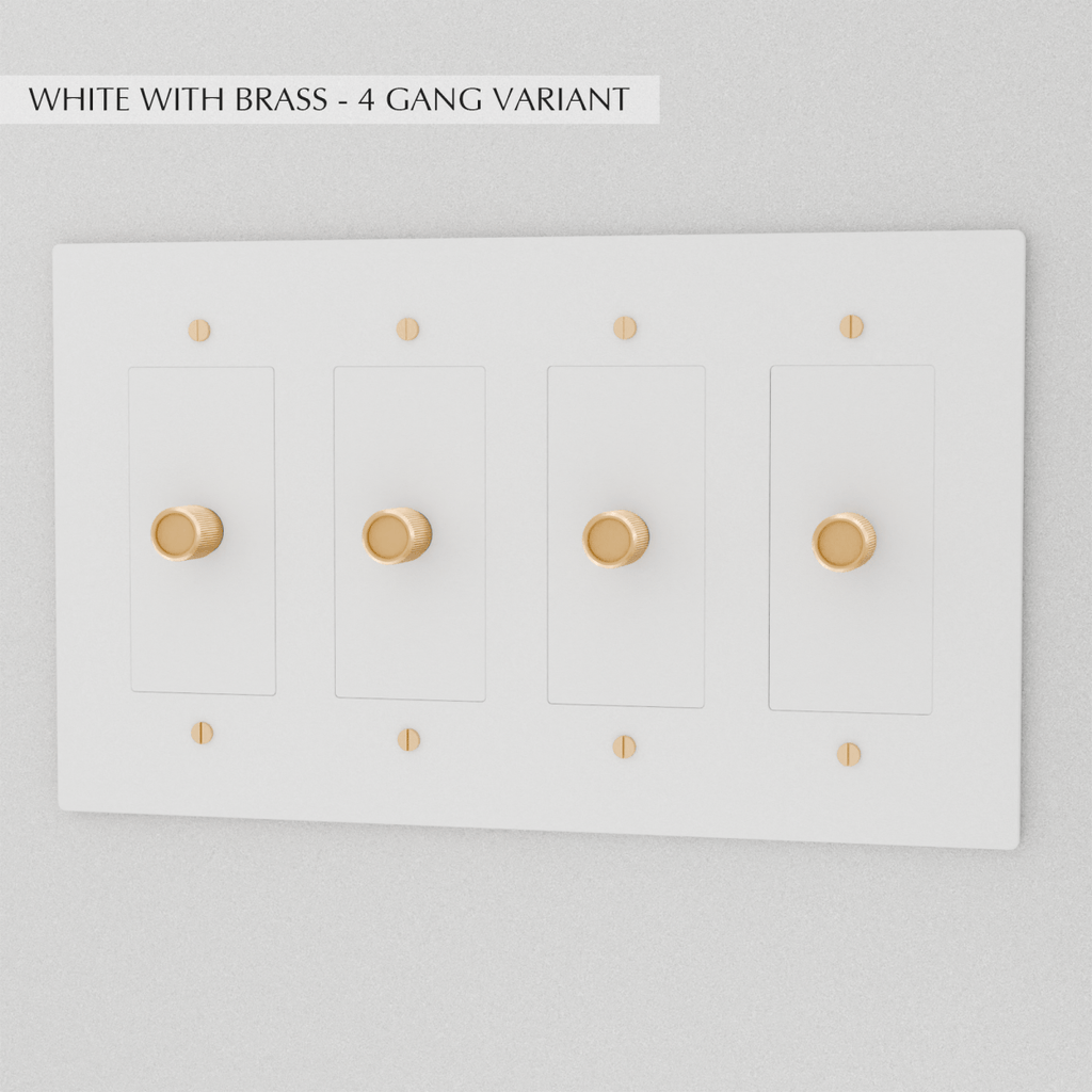 Solid Brass Dimmer Switch | Knurled Texture, Heavy-Set Weight & Compatible with LED/Incandescent Bulbs for Home Lighting