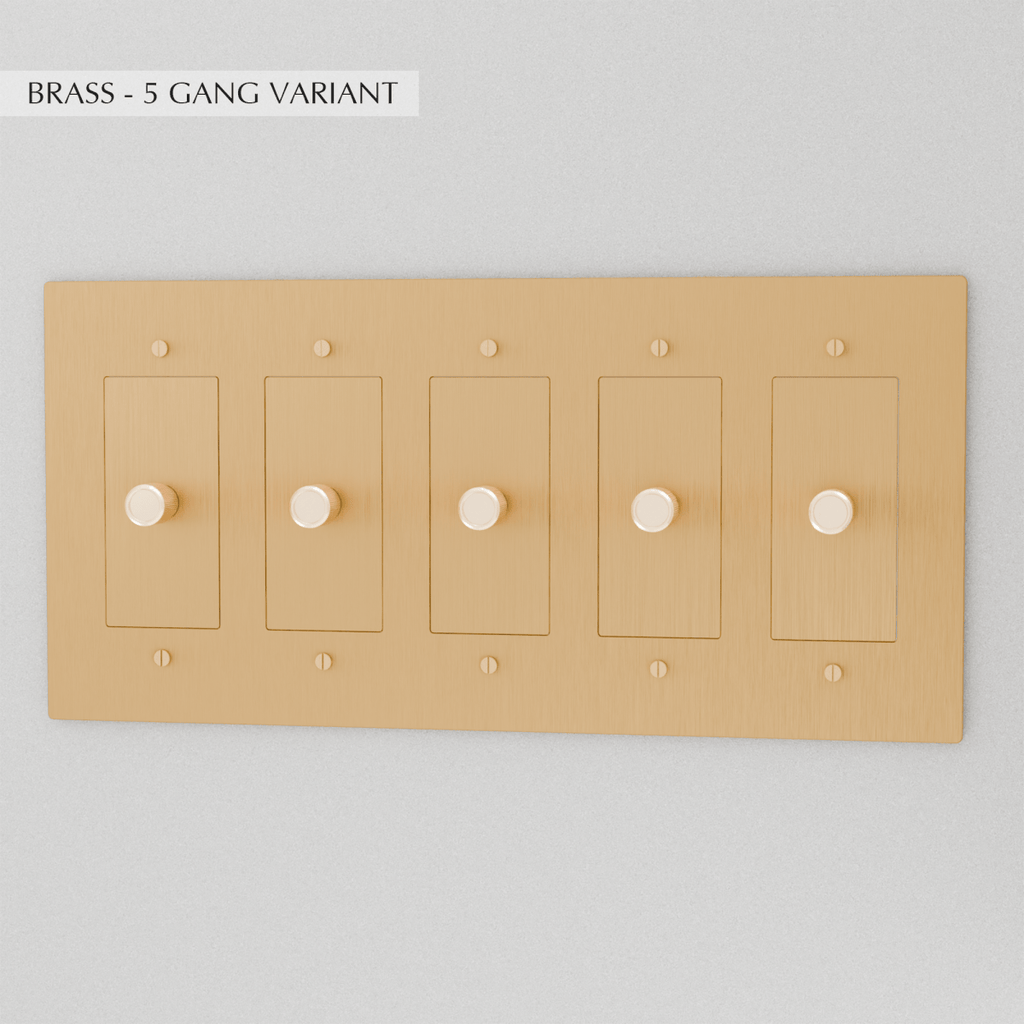 Solid Brass Dimmer Switch | Knurled Texture, Heavy-Set Weight & Compatible with LED/Incandescent Bulbs for Home Lighting