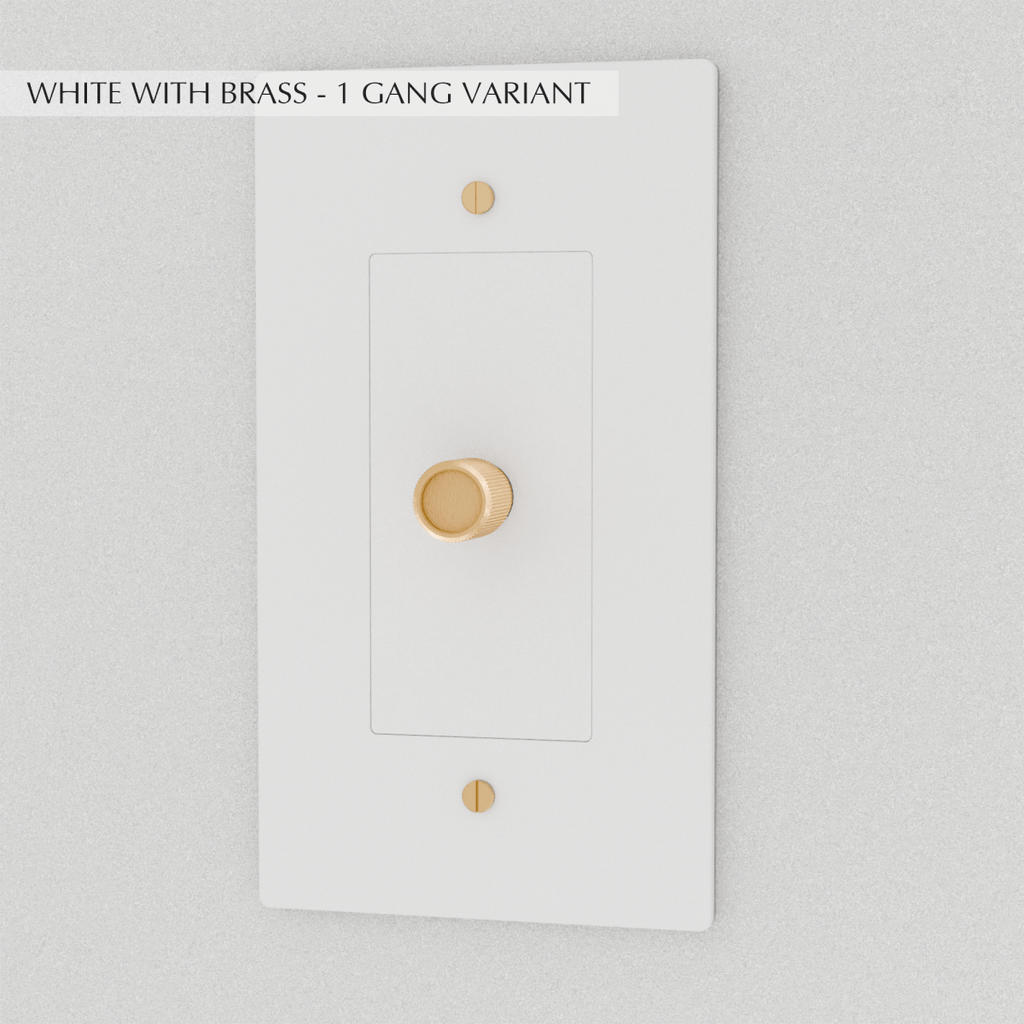 Solid Brass Dimmer Switch | Knurled Texture, Heavy-Set Weight & Compatible with LED/Incandescent Bulbs for Home Lighting