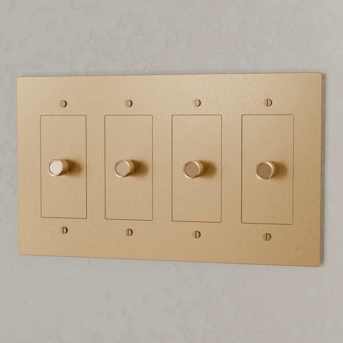 Brass 3-Way Rotary Dimmer Switch | UL Certified, Push To Turn & Twist Dimming for LED Lighting Systems