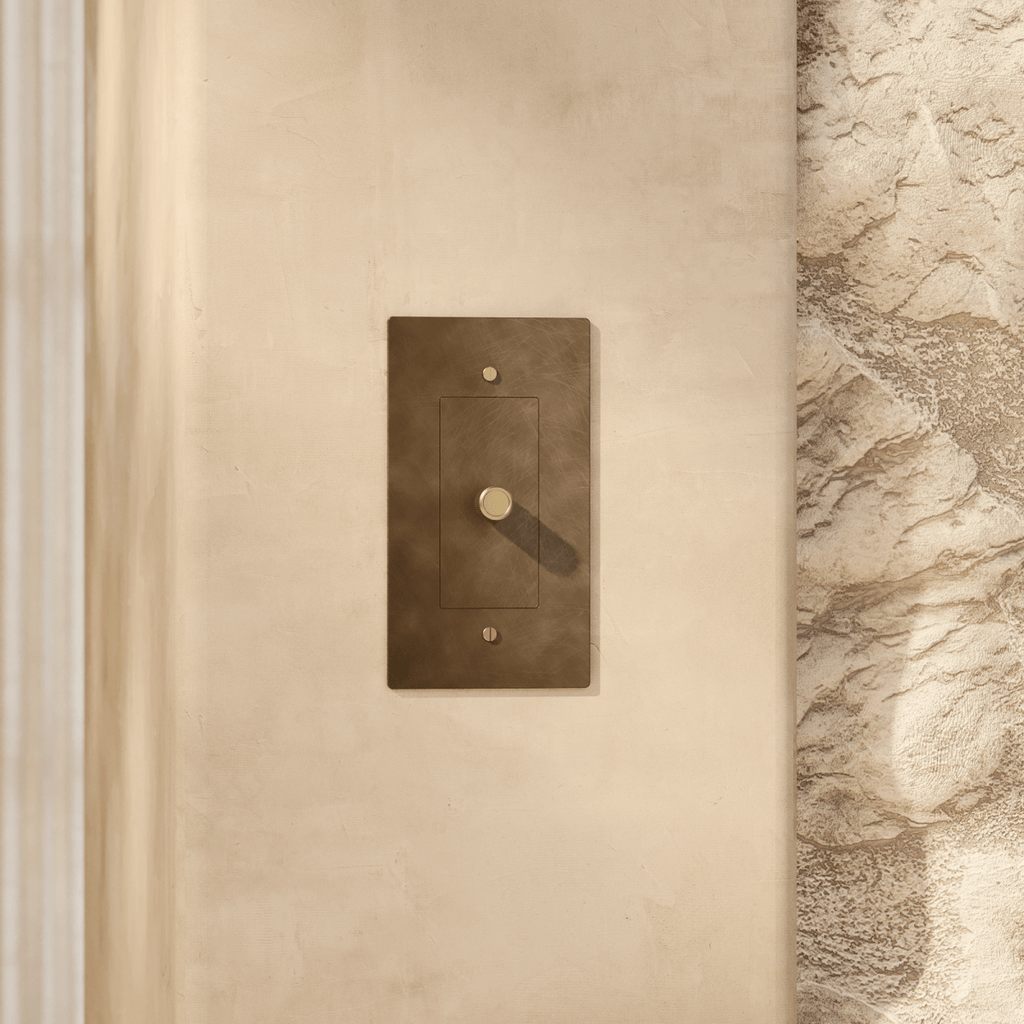 Solid Brass Dimmer Switch | Knurled Texture, Heavy-Set Weight & Compatible with LED/Incandescent Bulbs for Home Lighting