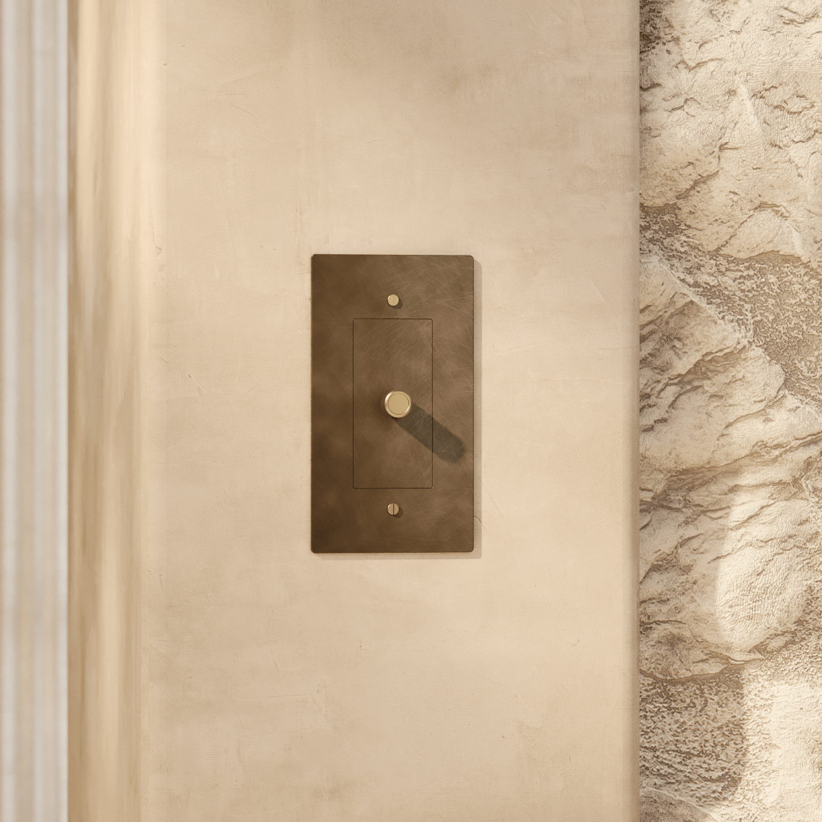 Solid Brass Dimmer Switch | Knurled Texture, Heavy-Set Weight & Compatible with LED/Incandescent Bulbs for Home Lighting