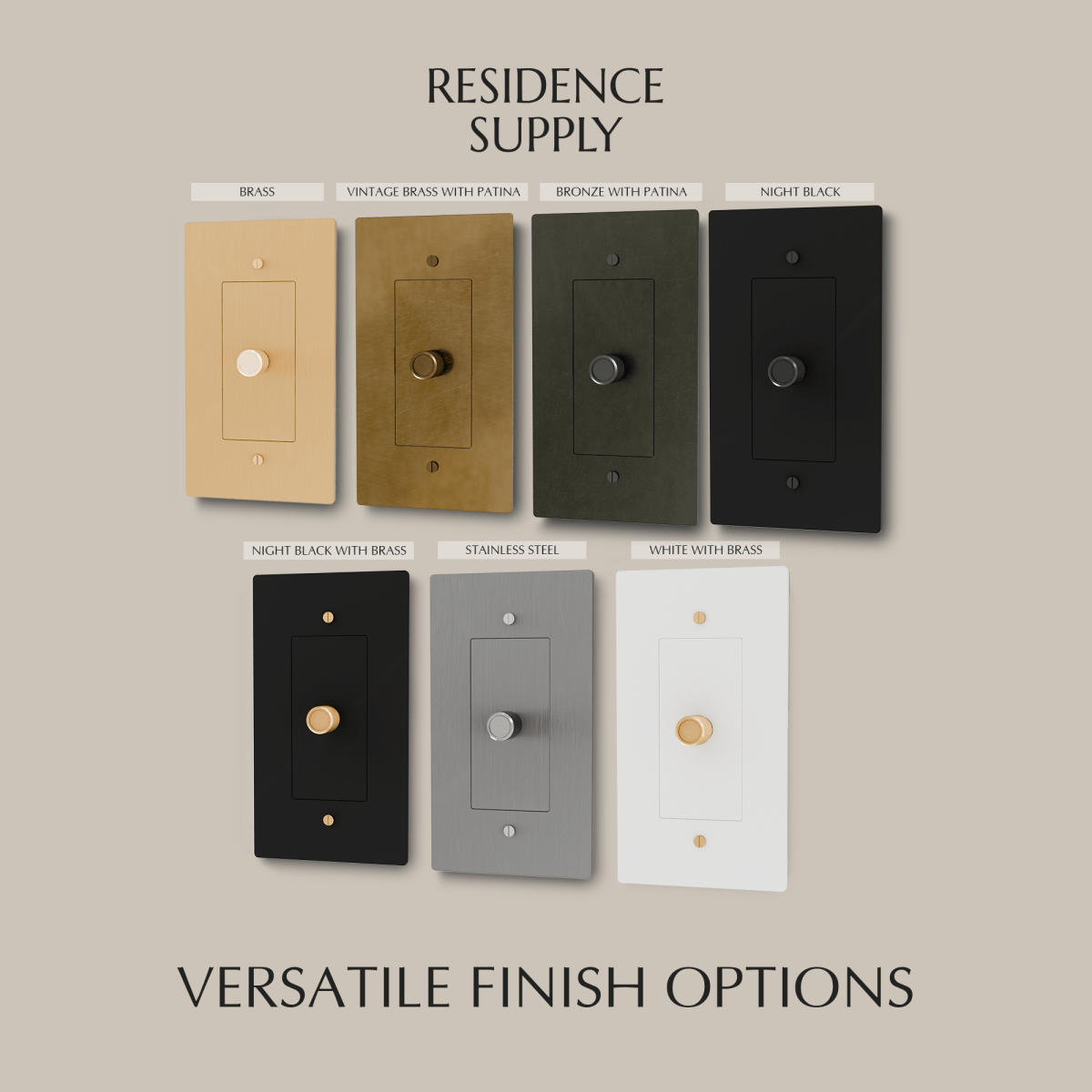 Solid Brass Dimmer Switch | Knurled Texture, Heavy-Set Weight & Compatible with LED/Incandescent Bulbs for Home Lighting