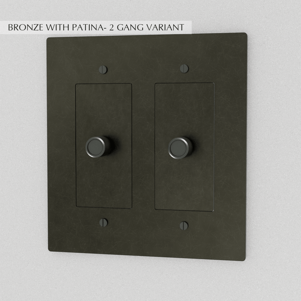 Solid Brass Dimmer Switch | Knurled Texture, Heavy-Set Weight & Compatible with LED/Incandescent Bulbs for Home Lighting