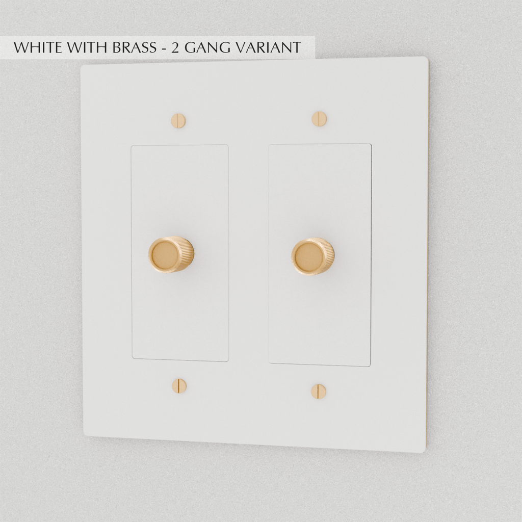 Solid Brass Dimmer Switch | Knurled Texture, Heavy-Set Weight & Compatible with LED/Incandescent Bulbs for Home Lighting