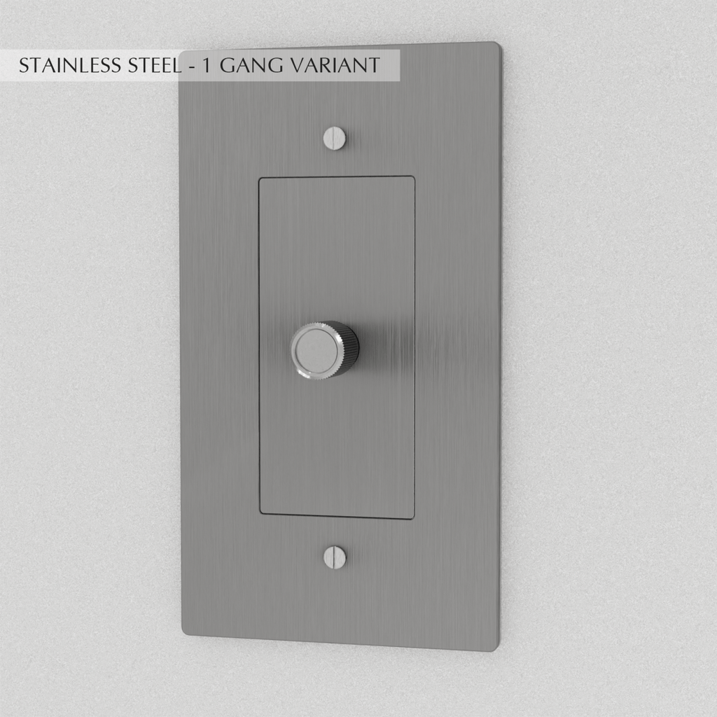 Solid Brass Dimmer Switch | Knurled Texture, Heavy-Set Weight & Compatible with LED/Incandescent Bulbs for Home Lighting