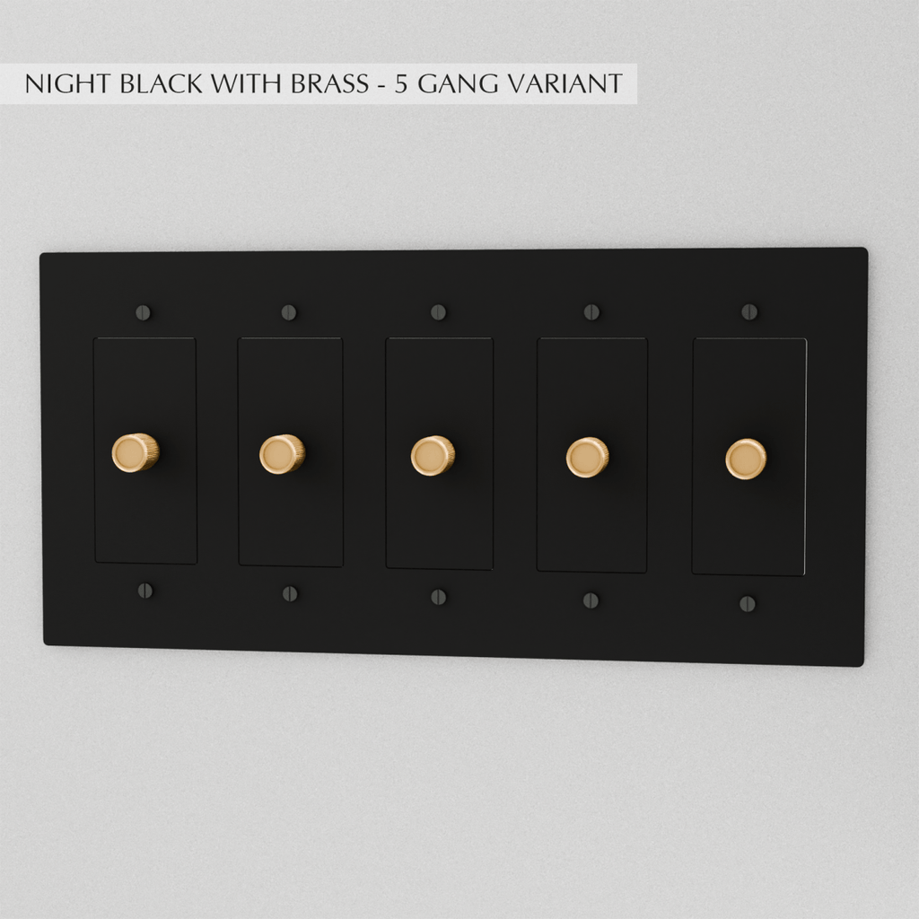 Solid Brass Dimmer Switch | Knurled Texture, Heavy-Set Weight & Compatible with LED/Incandescent Bulbs for Home Lighting