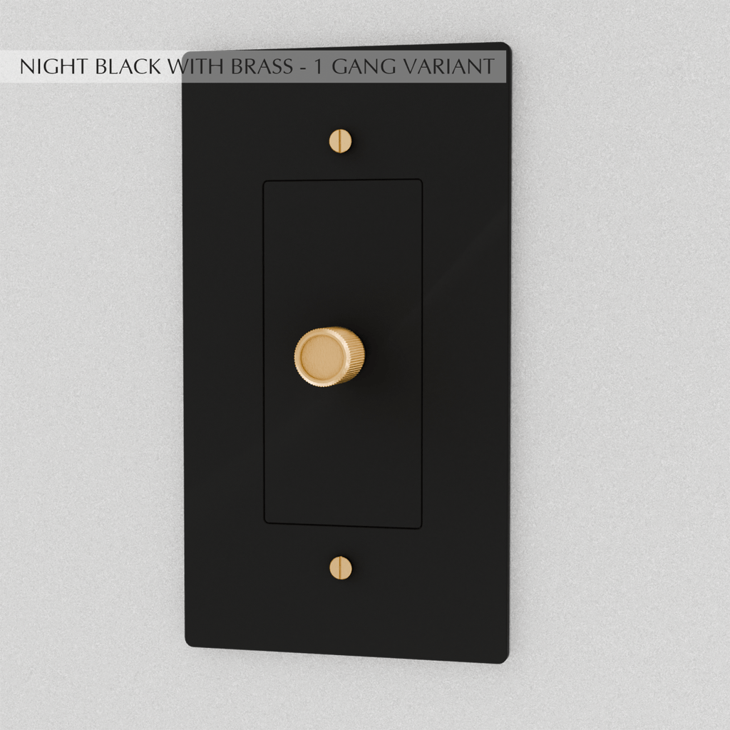 Solid Brass Dimmer Switch | Knurled Texture, Heavy-Set Weight & Compatible with LED/Incandescent Bulbs for Home Lighting