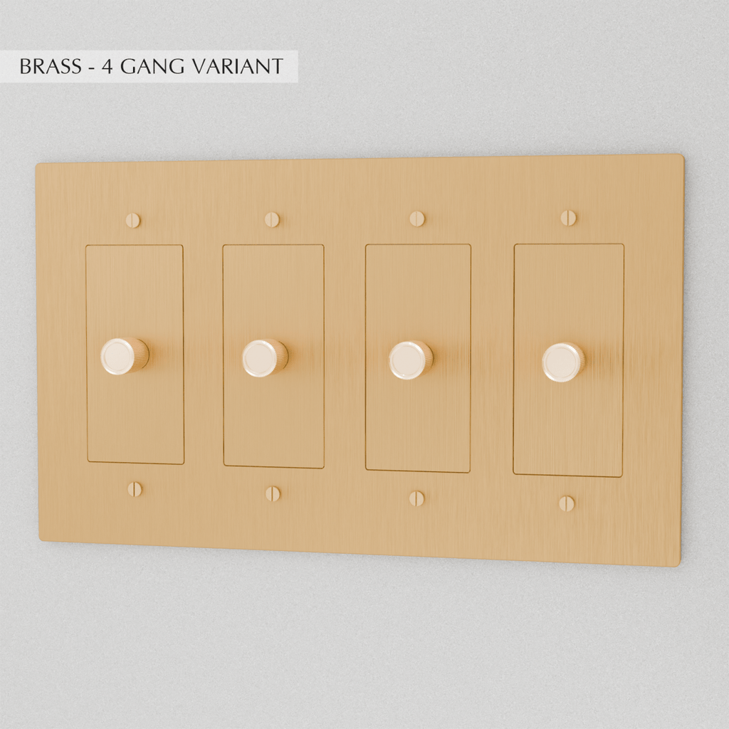 Solid Brass Dimmer Switch | Knurled Texture, Heavy-Set Weight & Compatible with LED/Incandescent Bulbs for Home Lighting