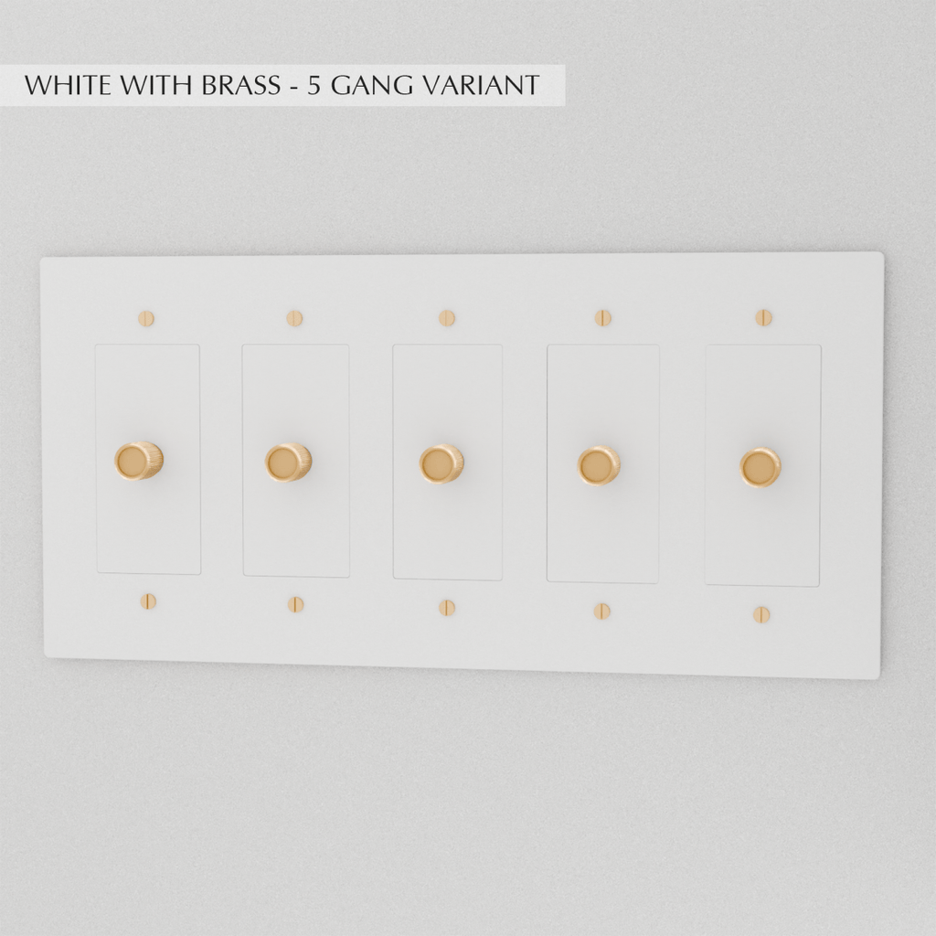 Solid Brass Dimmer Switch | Knurled Texture, Heavy-Set Weight & Compatible with LED/Incandescent Bulbs for Home Lighting