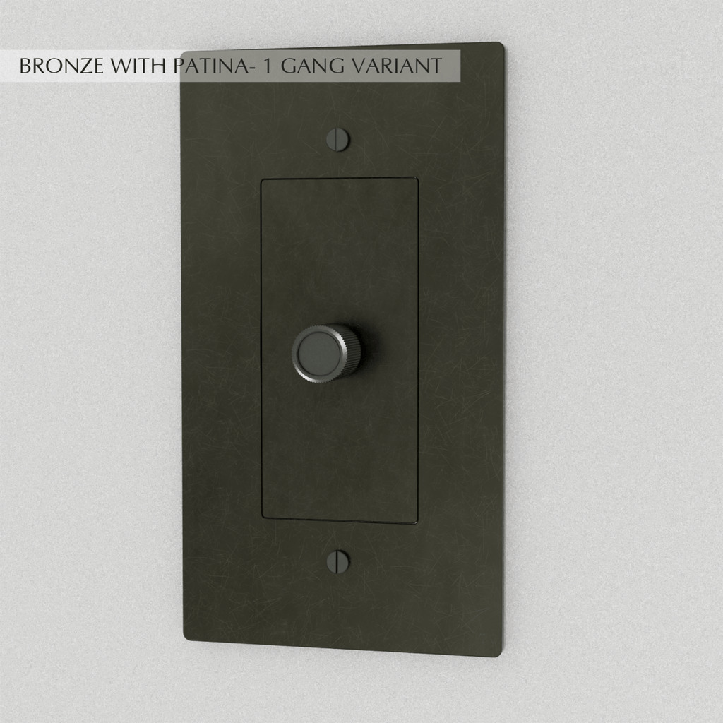 Solid Brass Dimmer Switch | Knurled Texture, Heavy-Set Weight & Compatible with LED/Incandescent Bulbs for Home Lighting