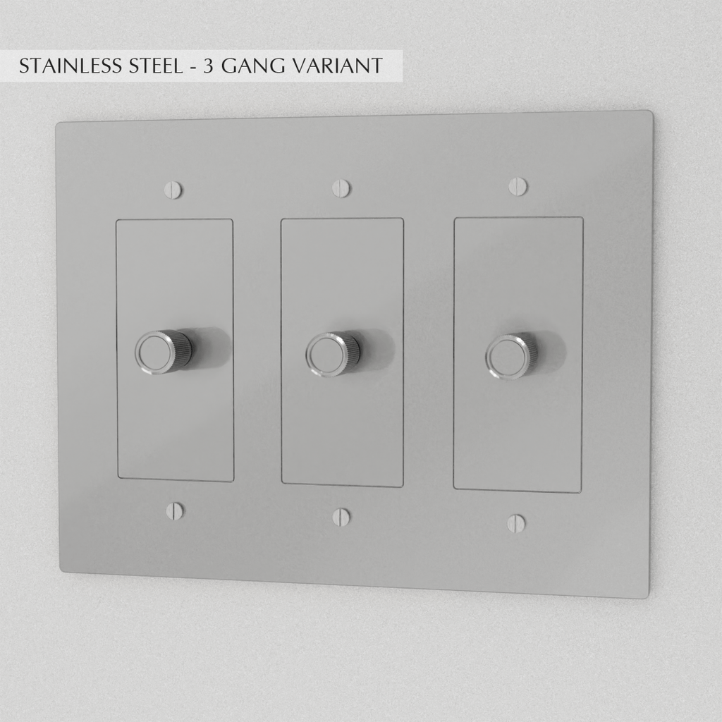 Solid Brass Dimmer Switch | Knurled Texture, Heavy-Set Weight & Compatible with LED/Incandescent Bulbs for Home Lighting