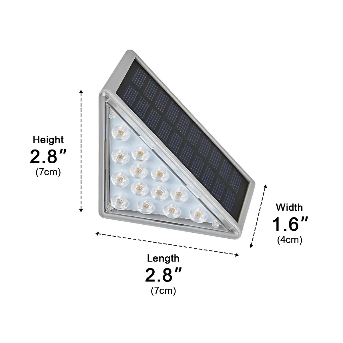 Triangular Solar LED Step Lights – Intelligent Waterproof Outdoor Stairs Lighting with Motion & Light Sensor