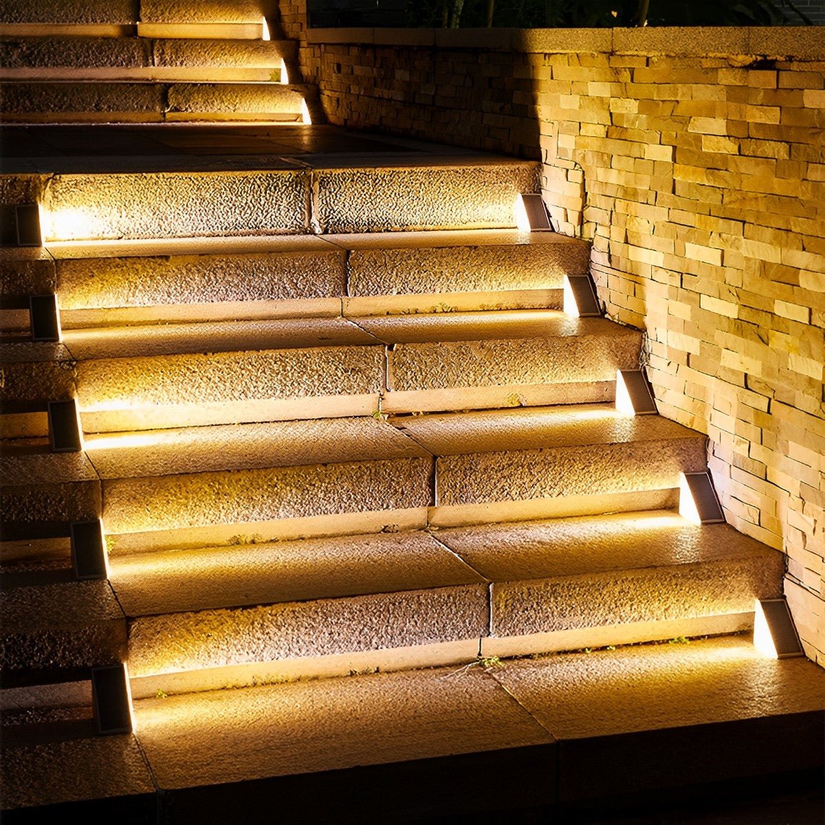 Triangular Solar LED Step Lights – Intelligent Waterproof Outdoor Stairs Lighting with Motion & Light Sensor