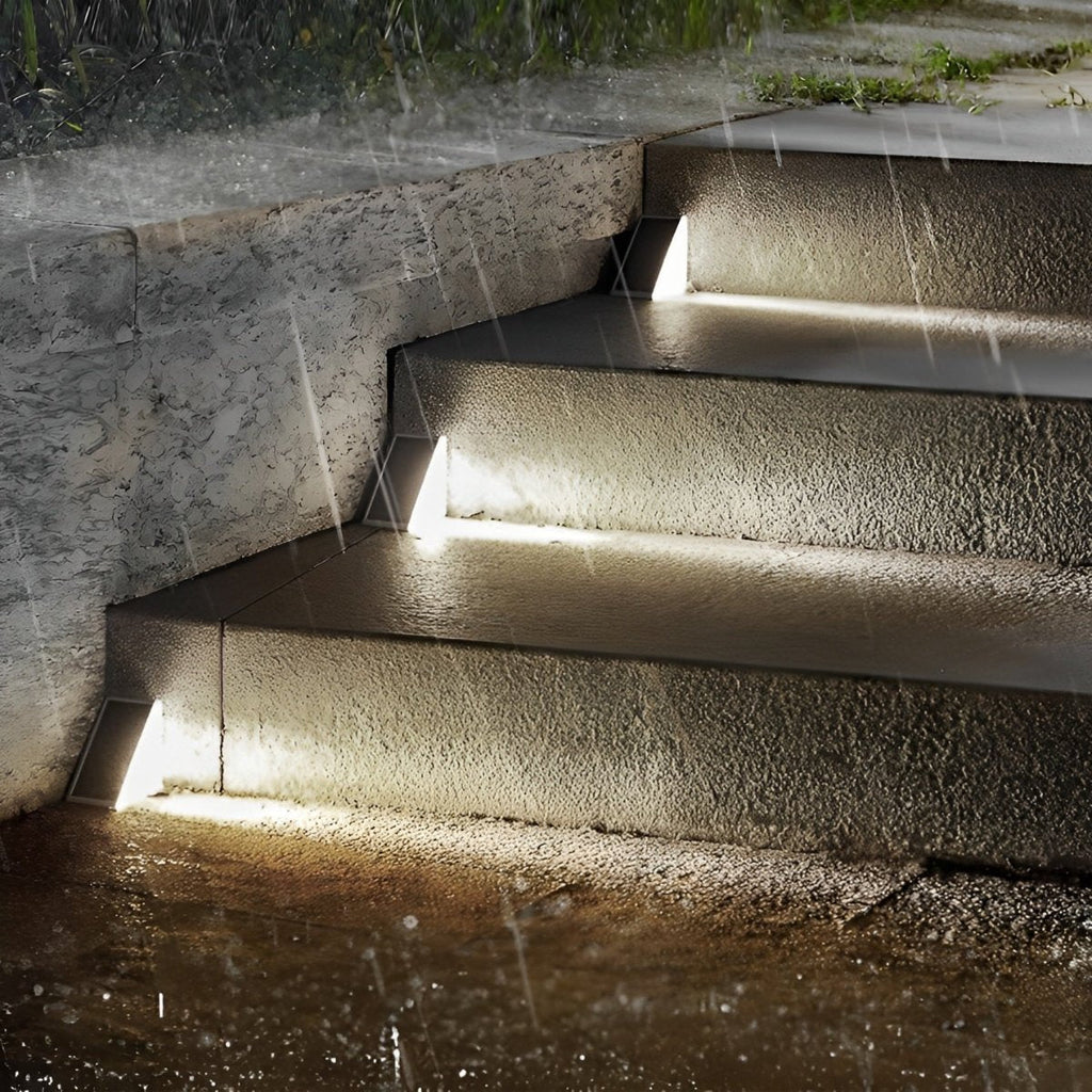 Triangular Solar LED Step Lights – Intelligent Waterproof Outdoor Stairs Lighting with Motion & Light Sensor