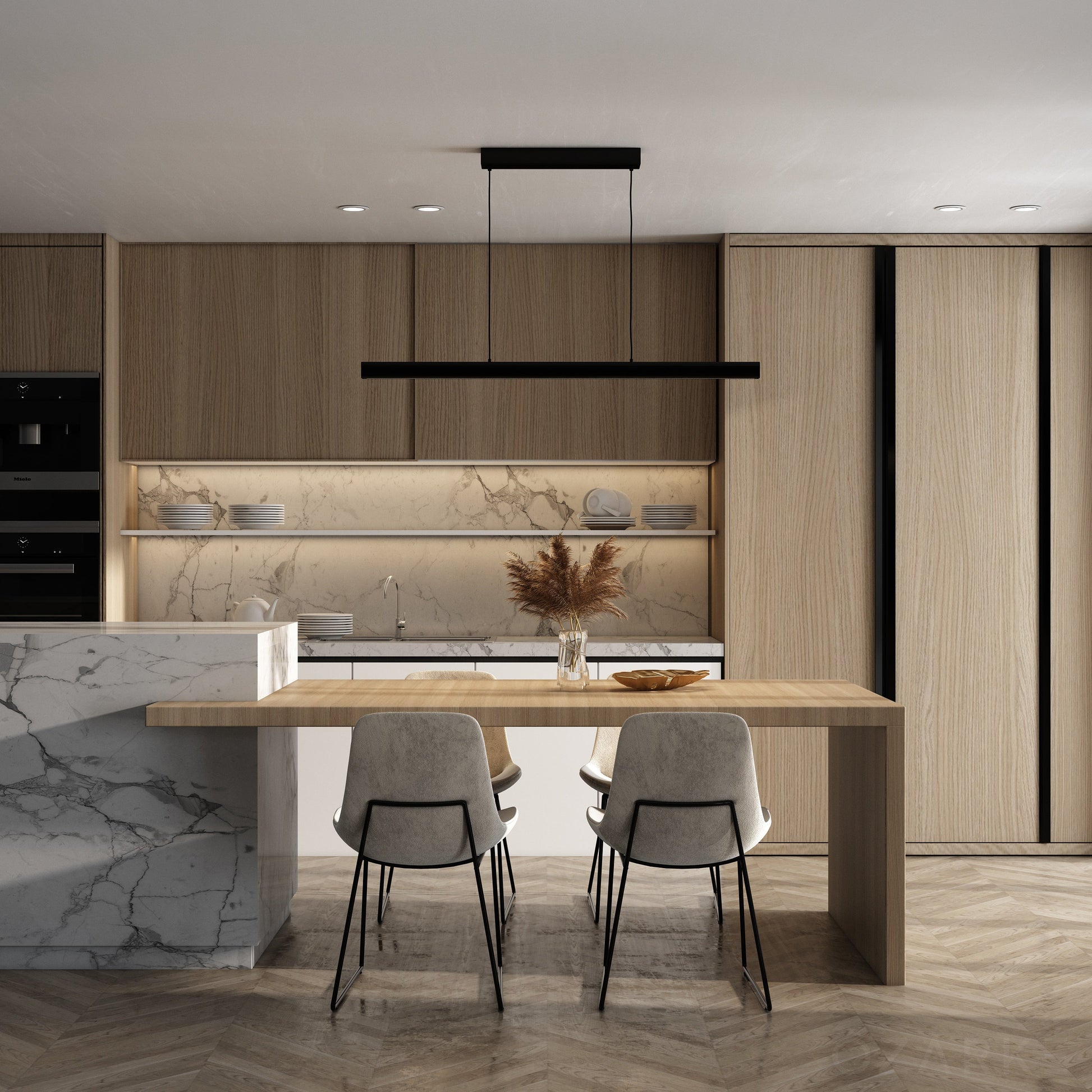 LED Pendant Light Fixture - Modern Adjustable Hanging Lamp - Ideal for Kitchen, Dining Room & Living Spaces