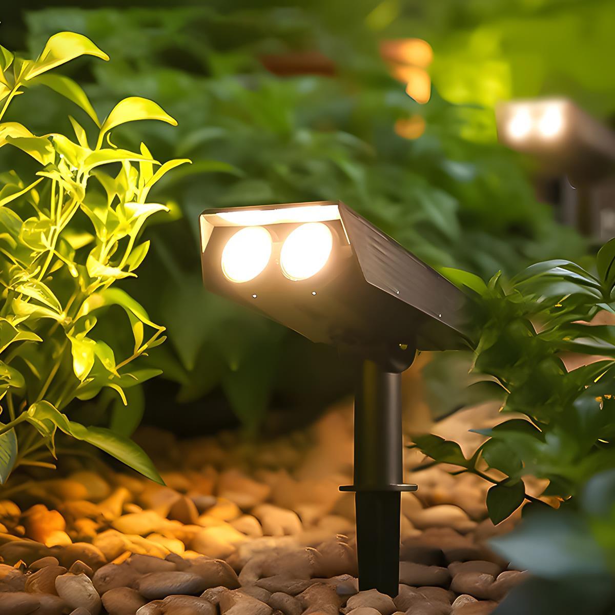 Solar LED Spot Lights Outdoor – Adjustable Multi-Zoom Waterproof Landscape Lighting, 12H Battery, Warm White & RGB Options for Garden & Yard