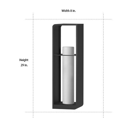 Waterproof Black Rectangular Solar Outdoor Lanterns for Modern Gardens & Patios