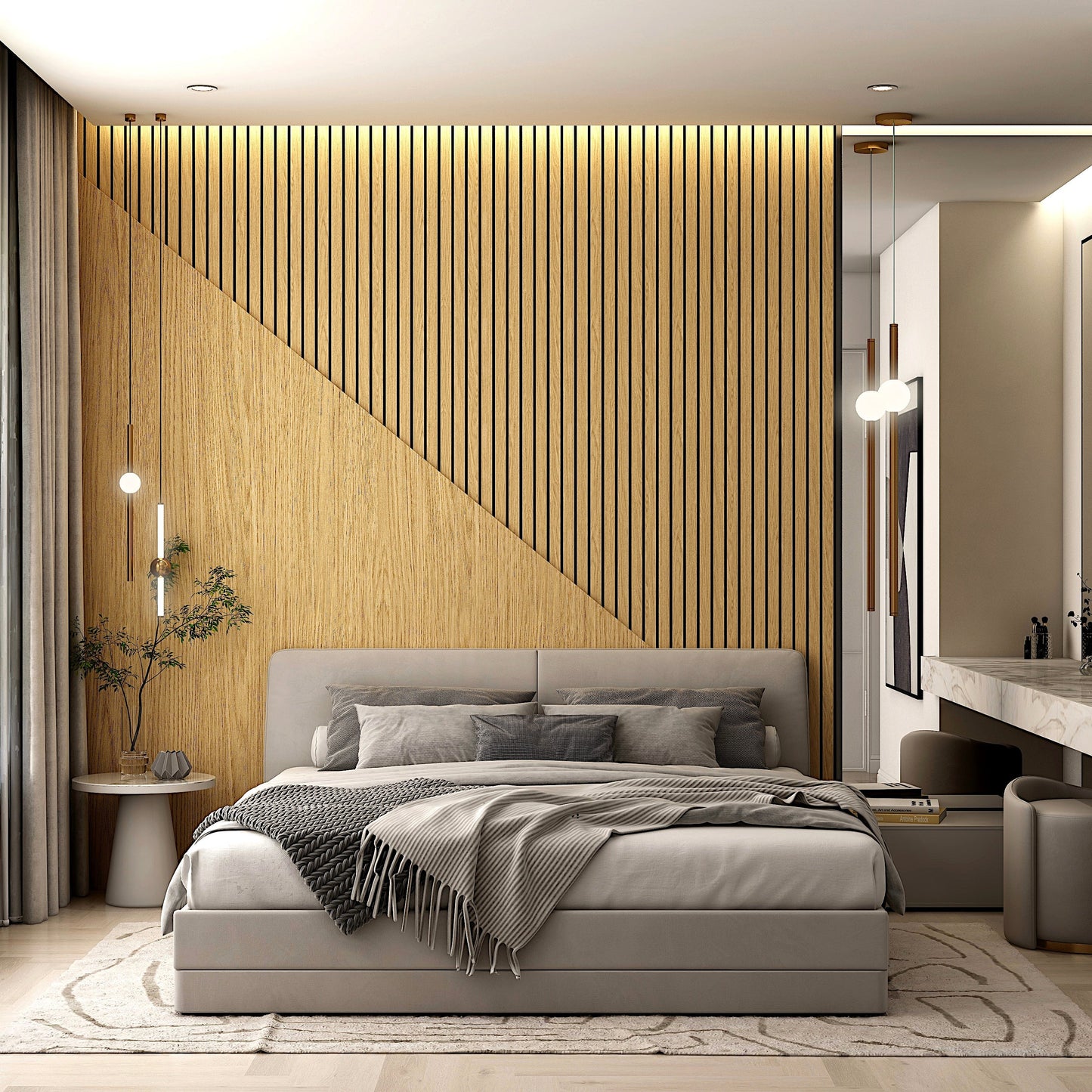 Vertical Wood Panels: Stylish Acoustic Solution for Living Rooms, TV Walls & Beyond with LED Options