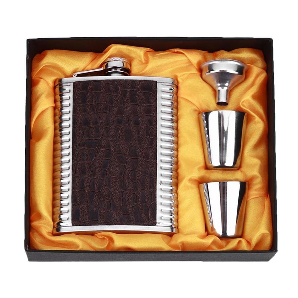 Portable Pocket Stainless Steel Hip Flask 7oz Drinkware Alcohol Bottle For Men Gifts