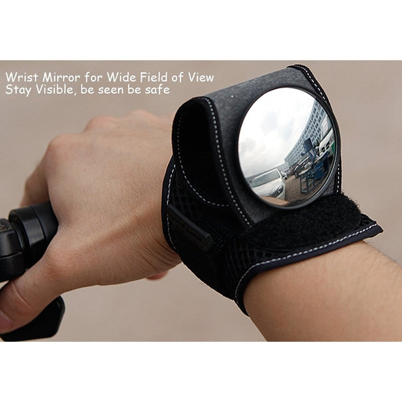 360 Rotate Arm Cycling Wrist Mirror Strap Rear View