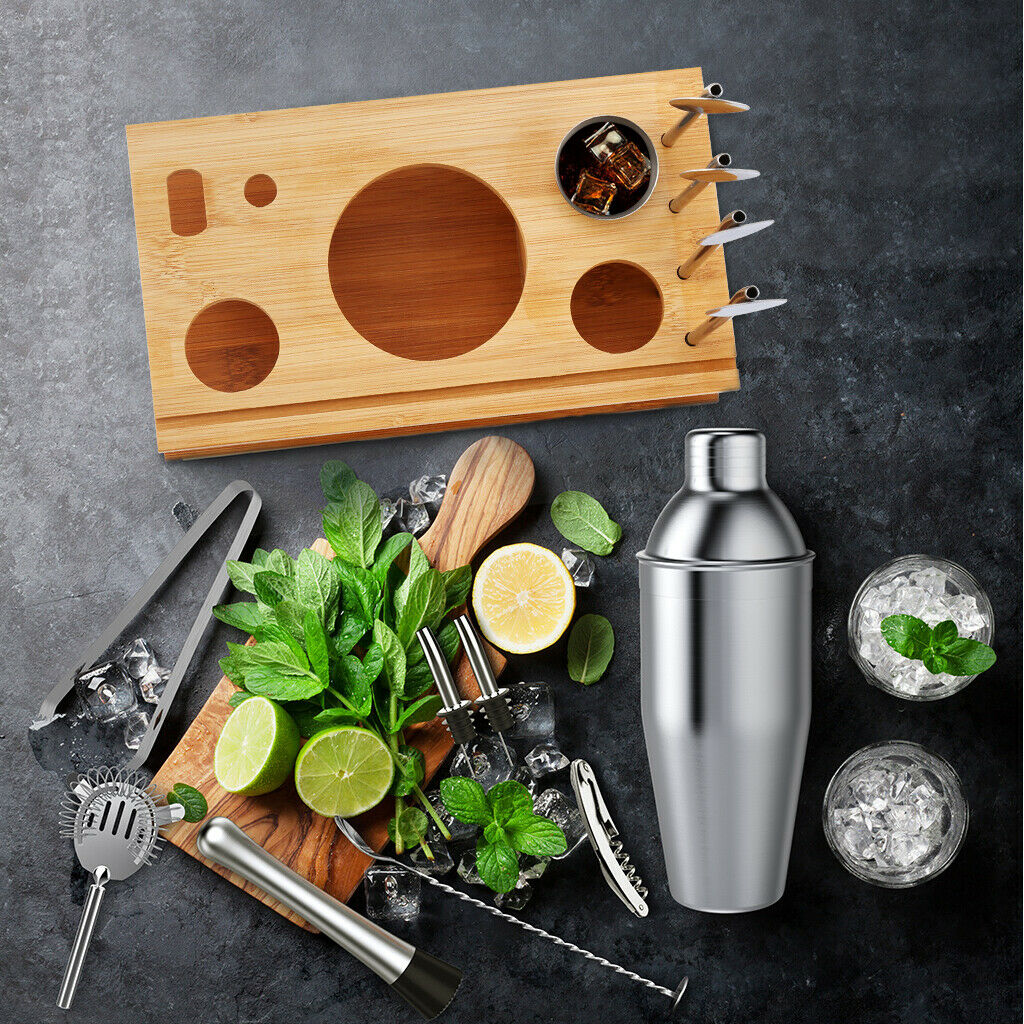Bartender Kit Cocktail Shaker Set 14 pieces Bar Accessories Kit Stainless Steel Bartender Martini Tools