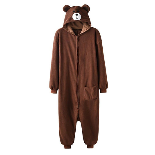 Brown Bear Adult Onesie Pajama Costume Cosplay