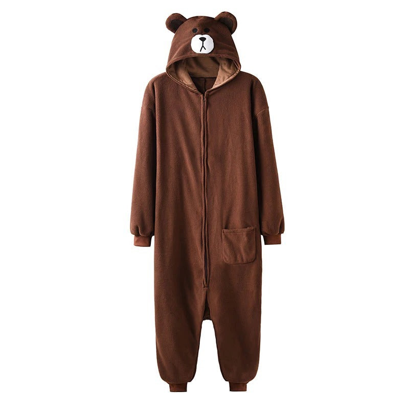 Brown Bear Adult Onesie Pajama Costume Cosplay