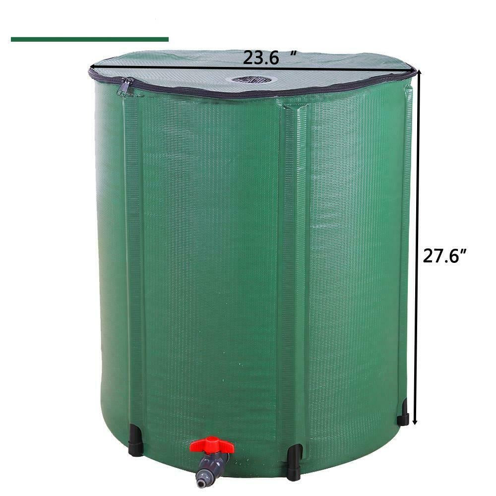 50 Gallon Portable Raind Barrel Rain Water Collector with Spigot Filter