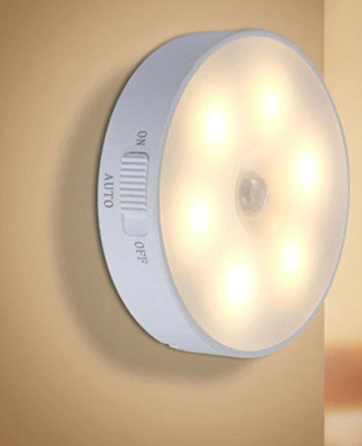 LED Motion Sensor Rechargable Light USB Energy-Saving Night Light