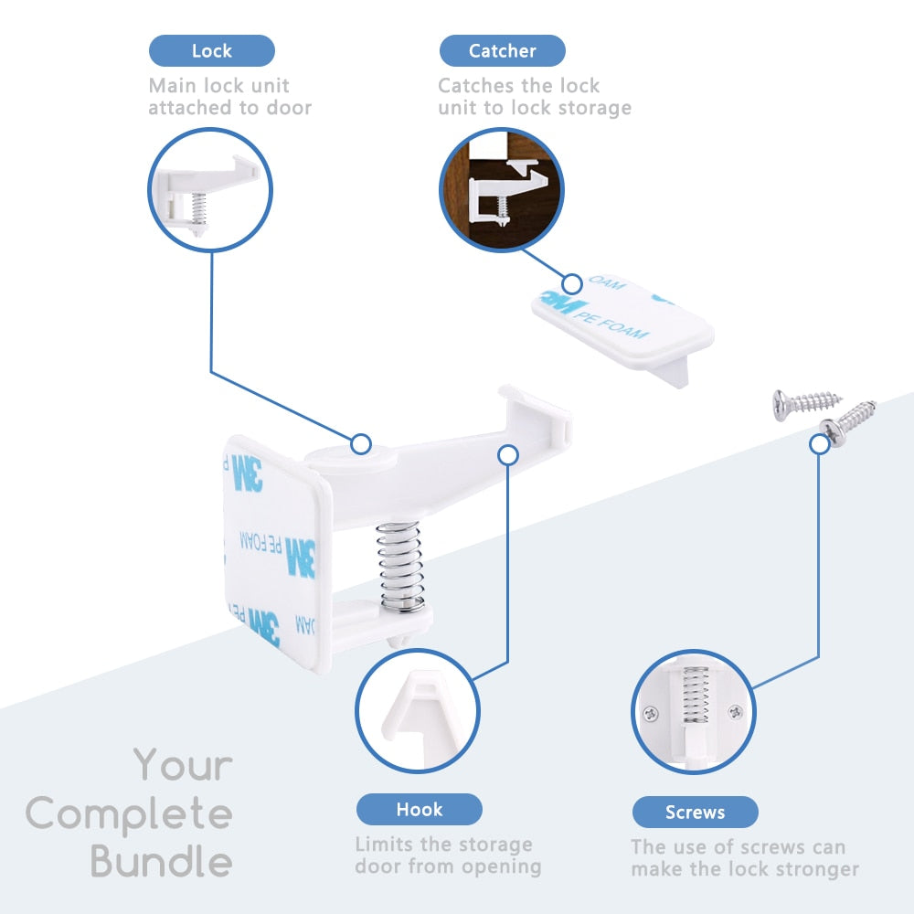 6Pcs Magnetic Cabinet Locks - Magnetic Drawer Lock