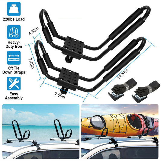 Kayak Roof Rack Set 2 J-racks Top Carrier Holder Kayak