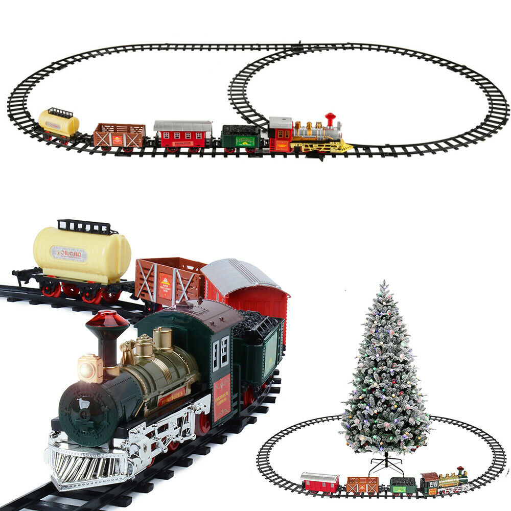 Luxury Electric Christmas Tree Train Set Tracks Set Lights and sound