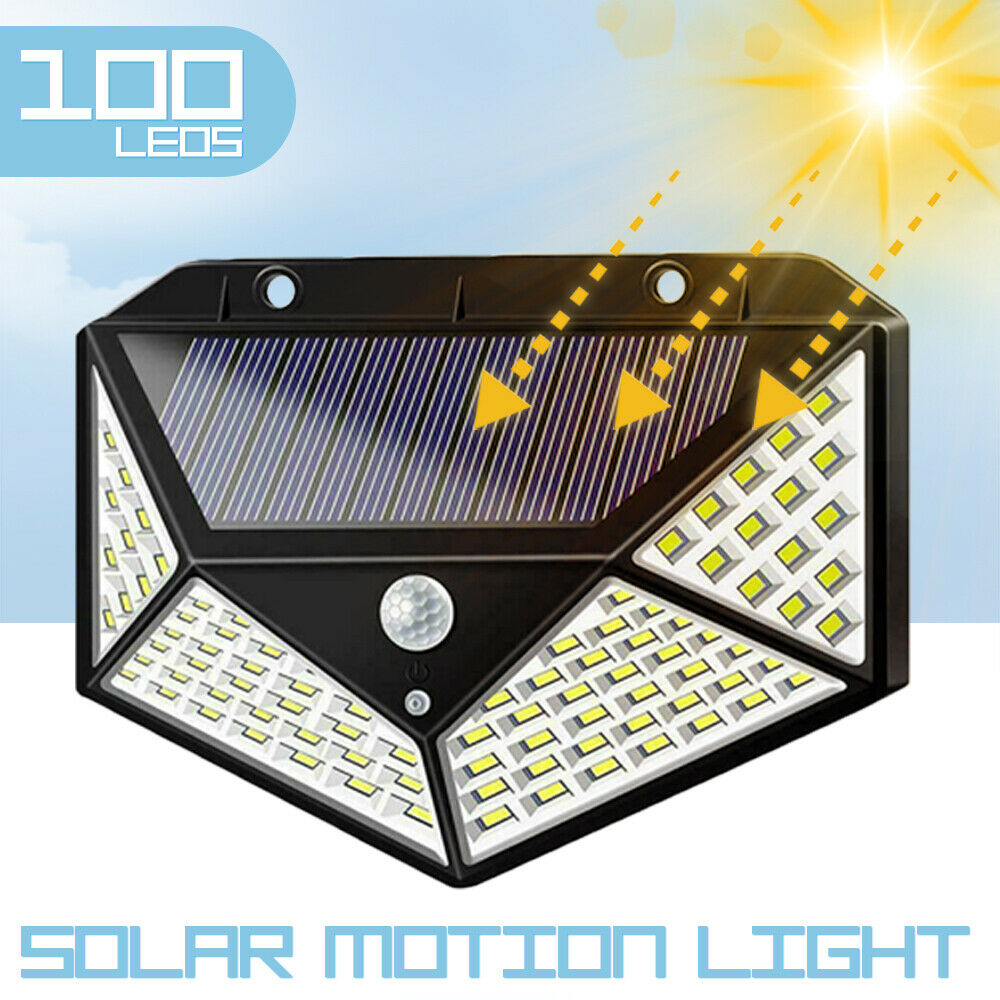 100 LED Solar Power PIR Motion Sensor Light