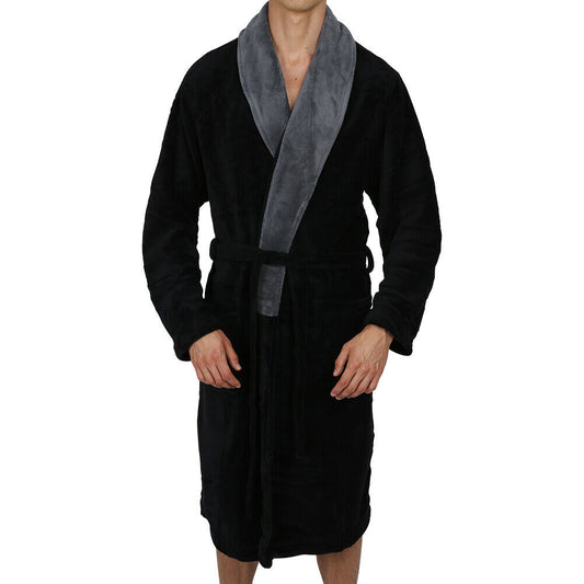 Mens robe shawl Collar Super Soft Bathrobe Heavy Weighted