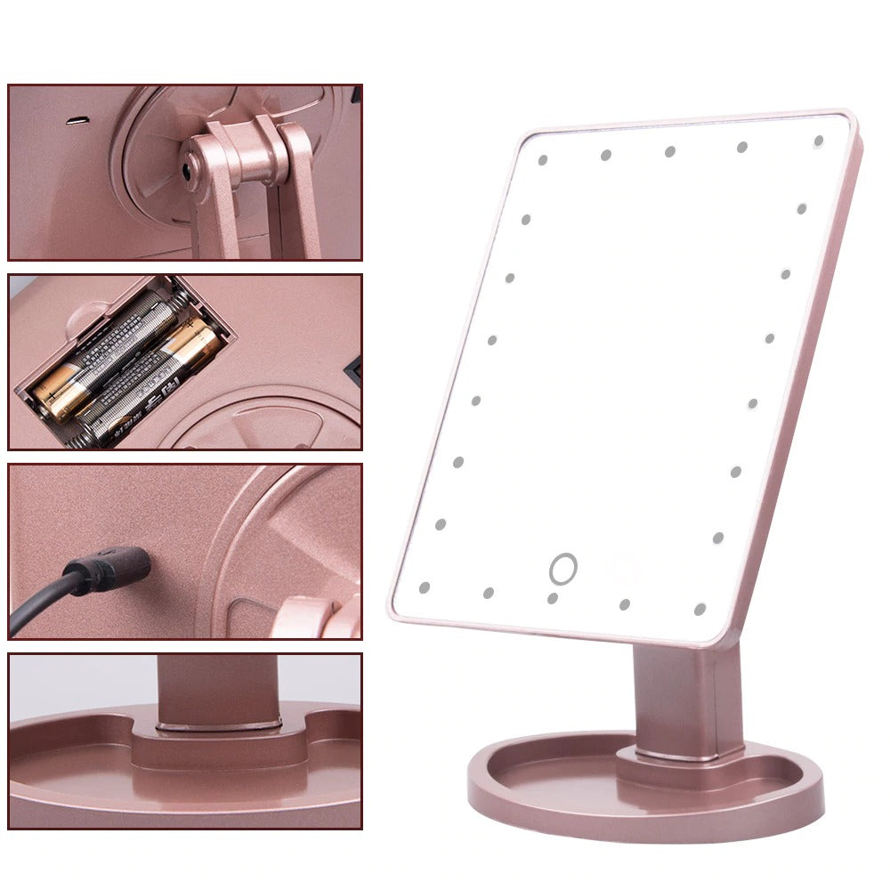 22 LED Lights Touch Screen Makeup Vanity Mirror With Lights 1X 10X