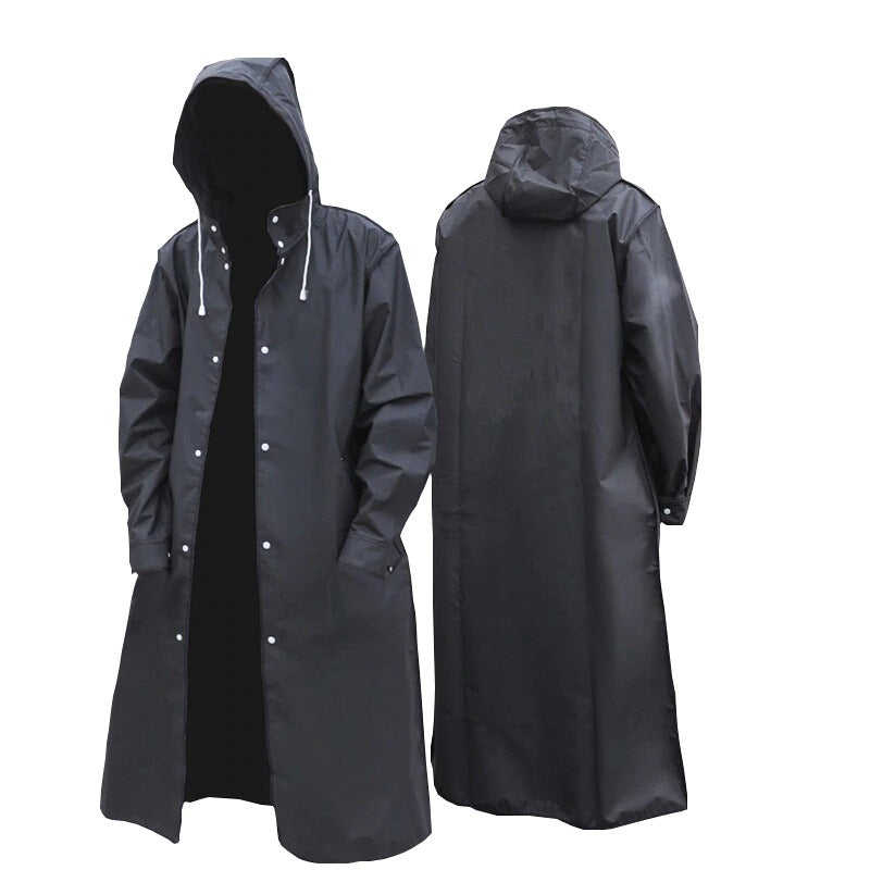 Black Hooded Raincoat and Rain Gear