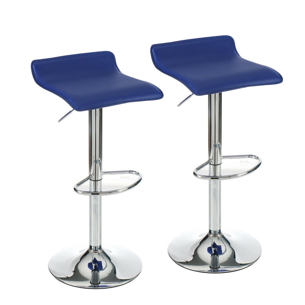 Set Of 2 Counter Stools Bar Adjustable Height
