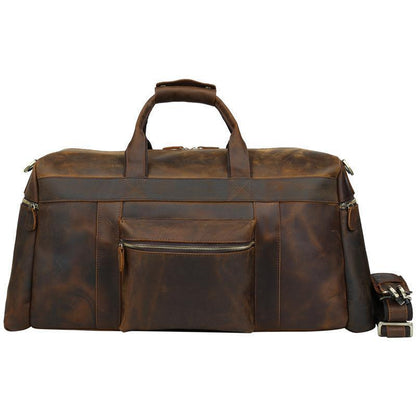 23'' Duffle Retro Thick Cowhide Leather Weekender Duffel Bag