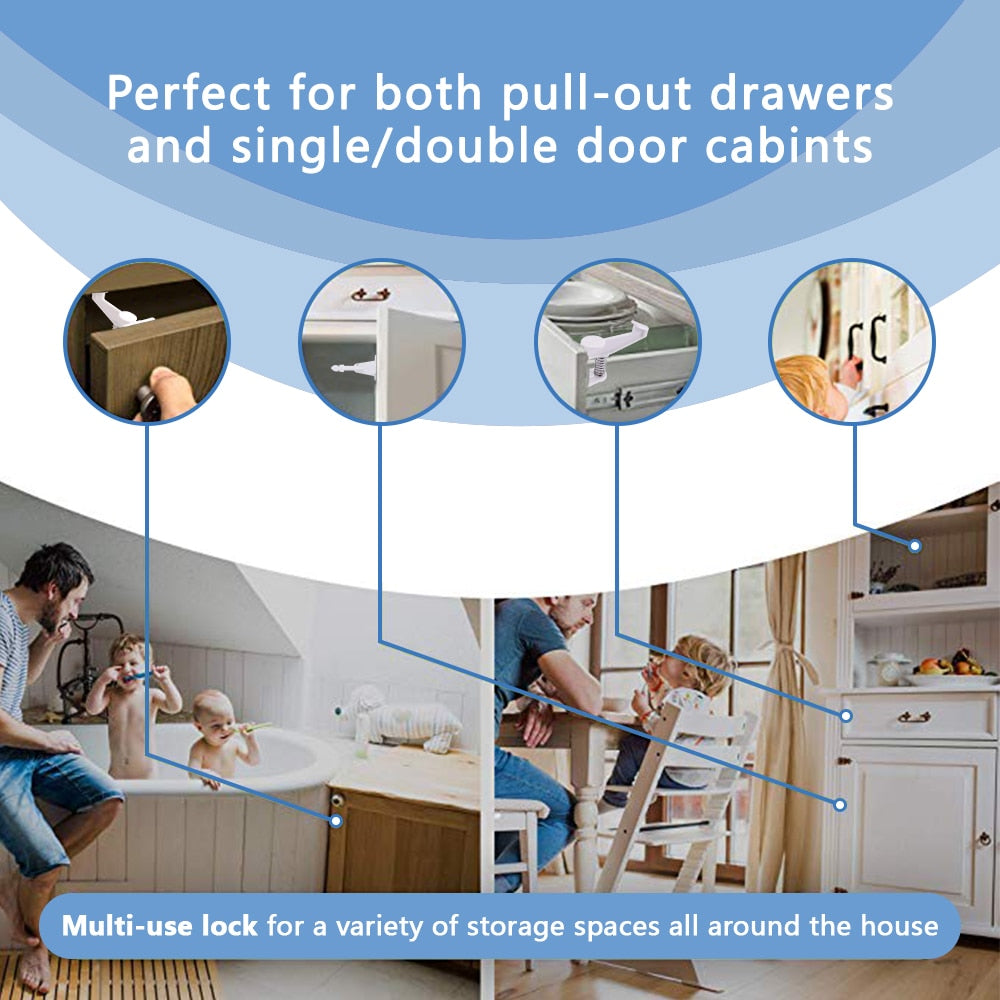 6Pcs Magnetic Cabinet Locks - Magnetic Drawer Lock