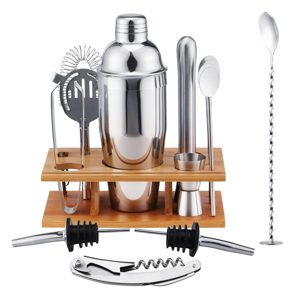 Bartender Kit Cocktail Shaker Set 14 pieces Bar Accessories Kit Stainless Steel Bartender Martini Tools