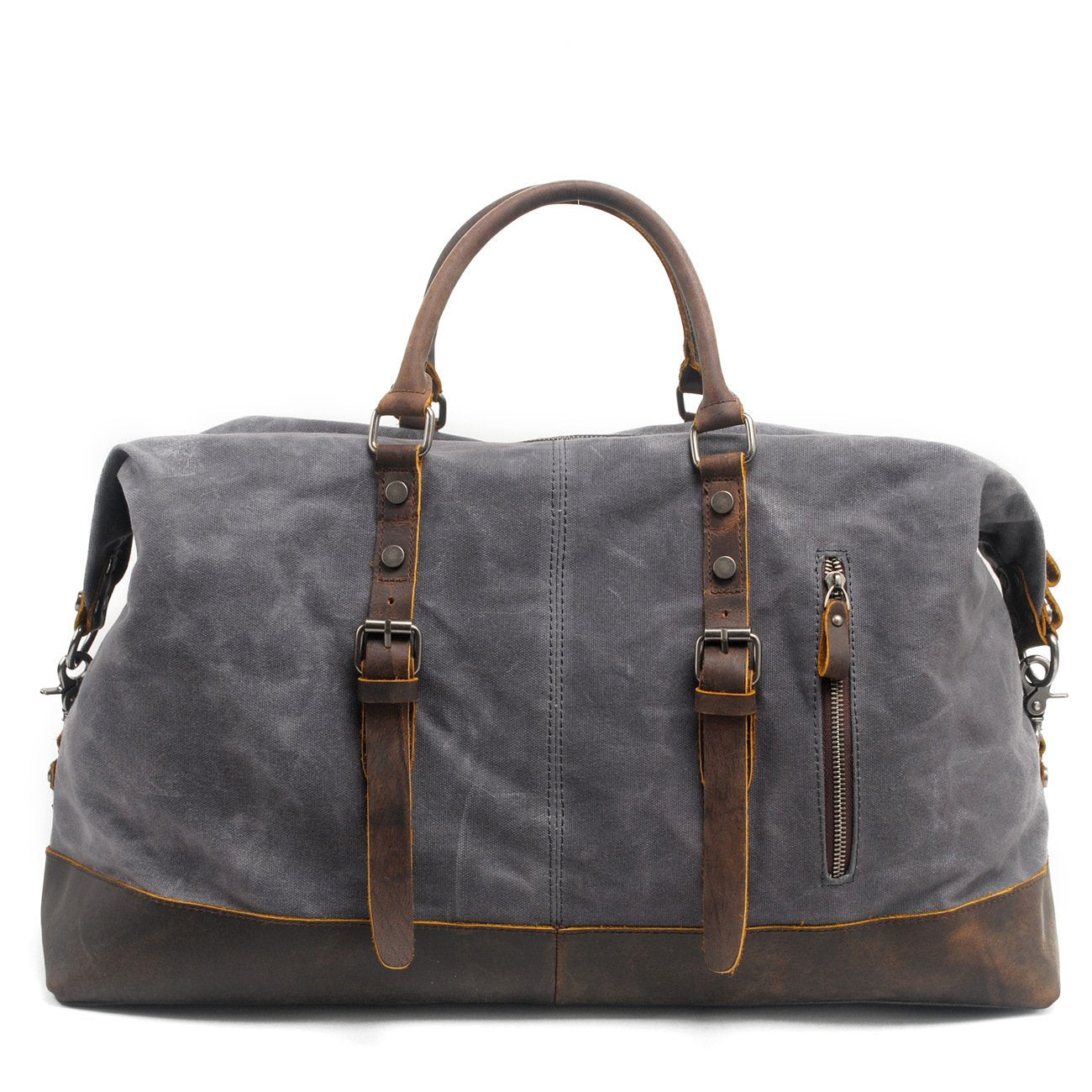 Waxed Canvas Leather Weekender Bag Waterproof Travel Duffels