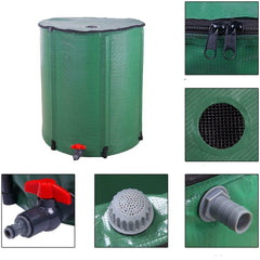 50 Gallon Portable Raind Barrel Rain Water Collector with Spigot Filter
